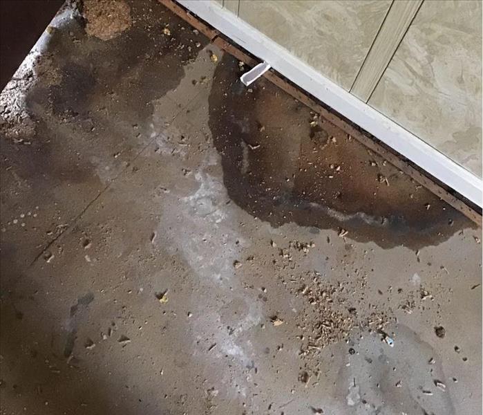 floor with a wet spot